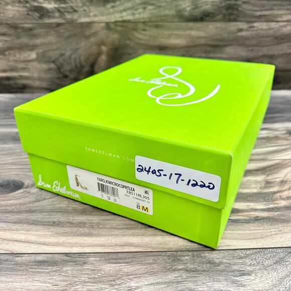 NIB Sam Edelman 8M Yaro Leather Ankle Strap Block Heel Sandals Kiwi - Picture 13 of 13